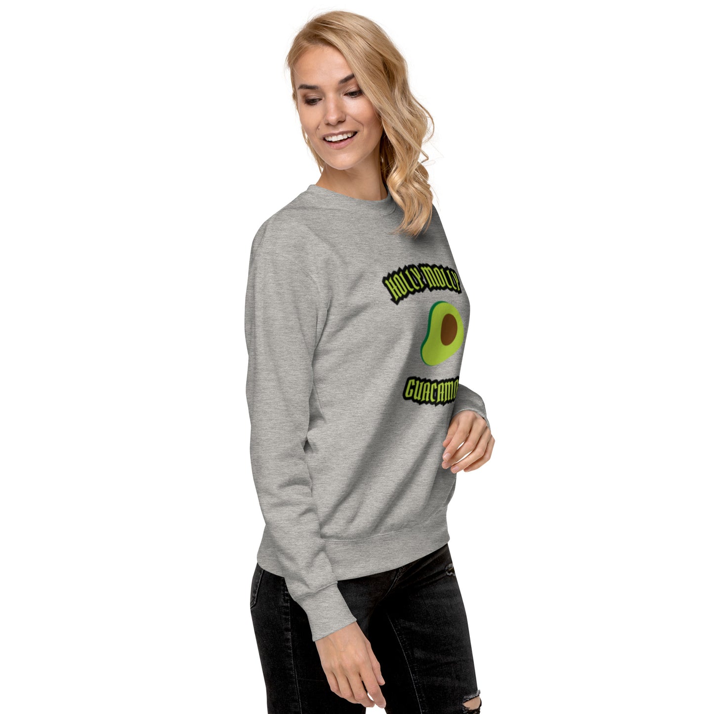 Unisex Premium Sweatshirt - Holly Molly Guacamole