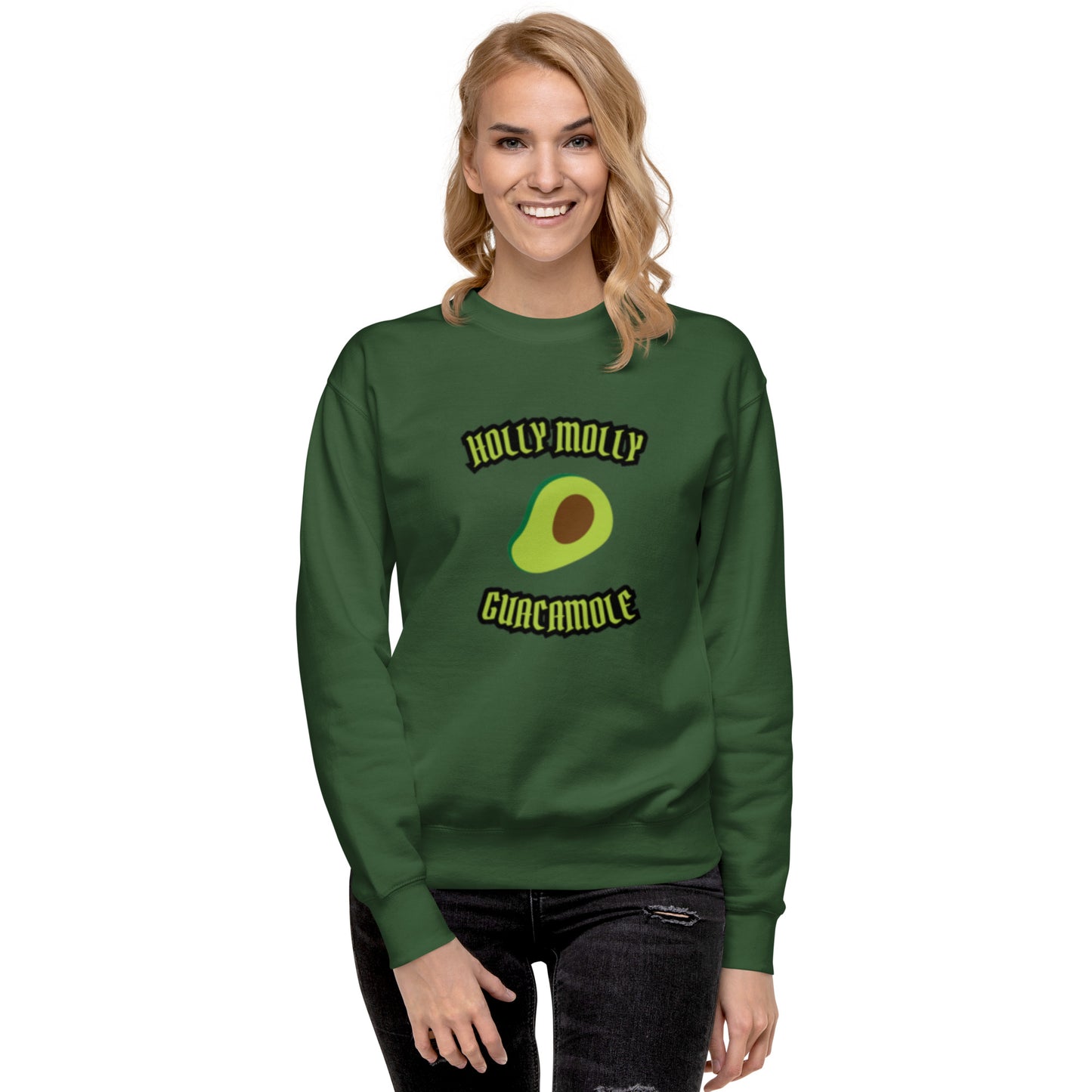 Unisex Premium Sweatshirt - Holly Molly Guacamole