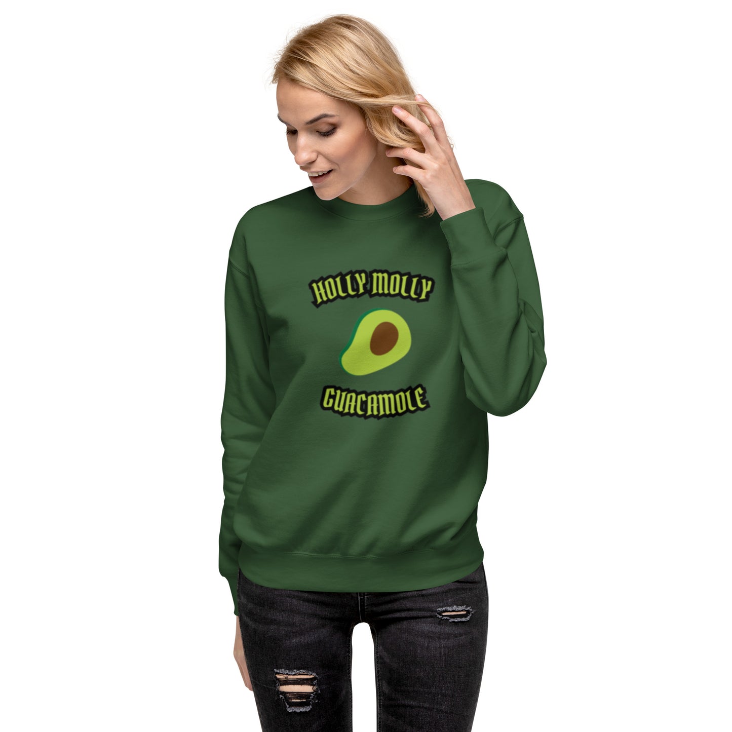 Unisex Premium Sweatshirt - Holly Molly Guacamole