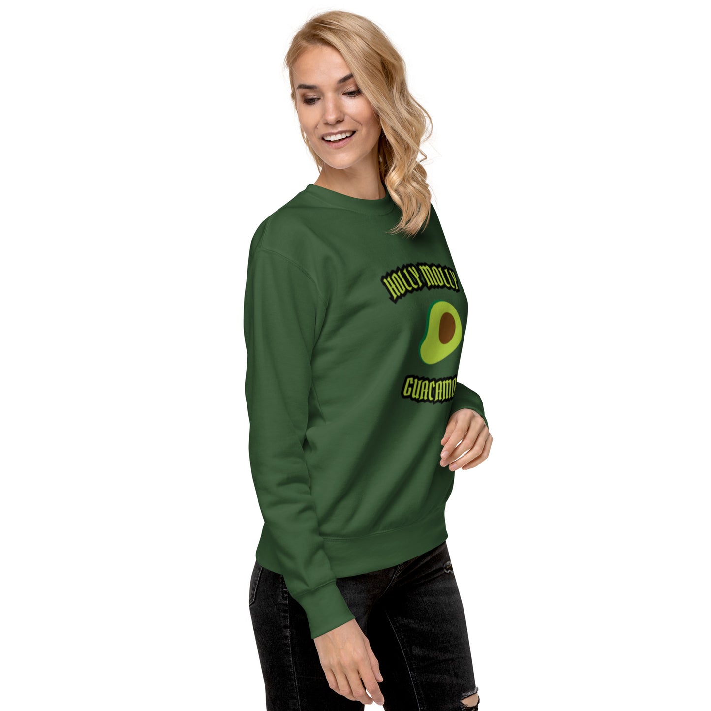 Unisex Premium Sweatshirt - Holly Molly Guacamole