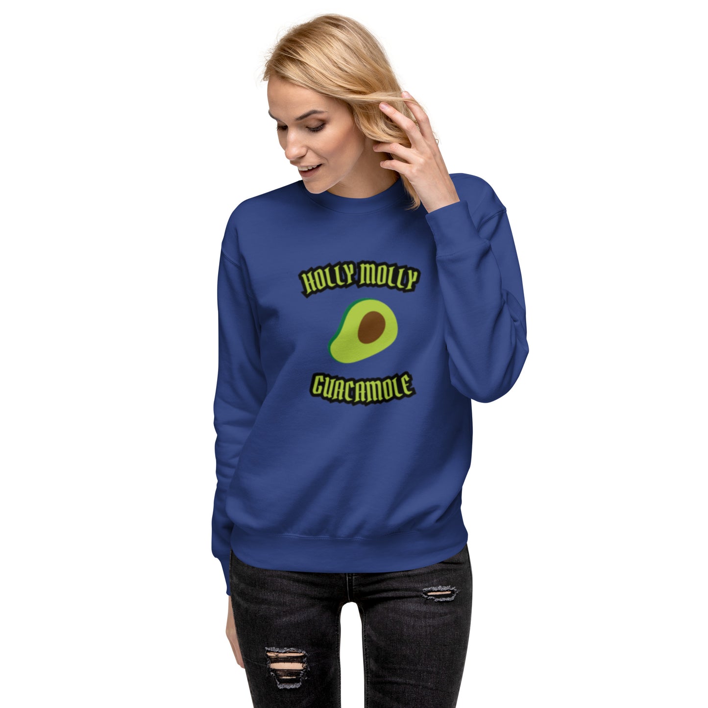 Unisex Premium Sweatshirt - Holly Molly Guacamole