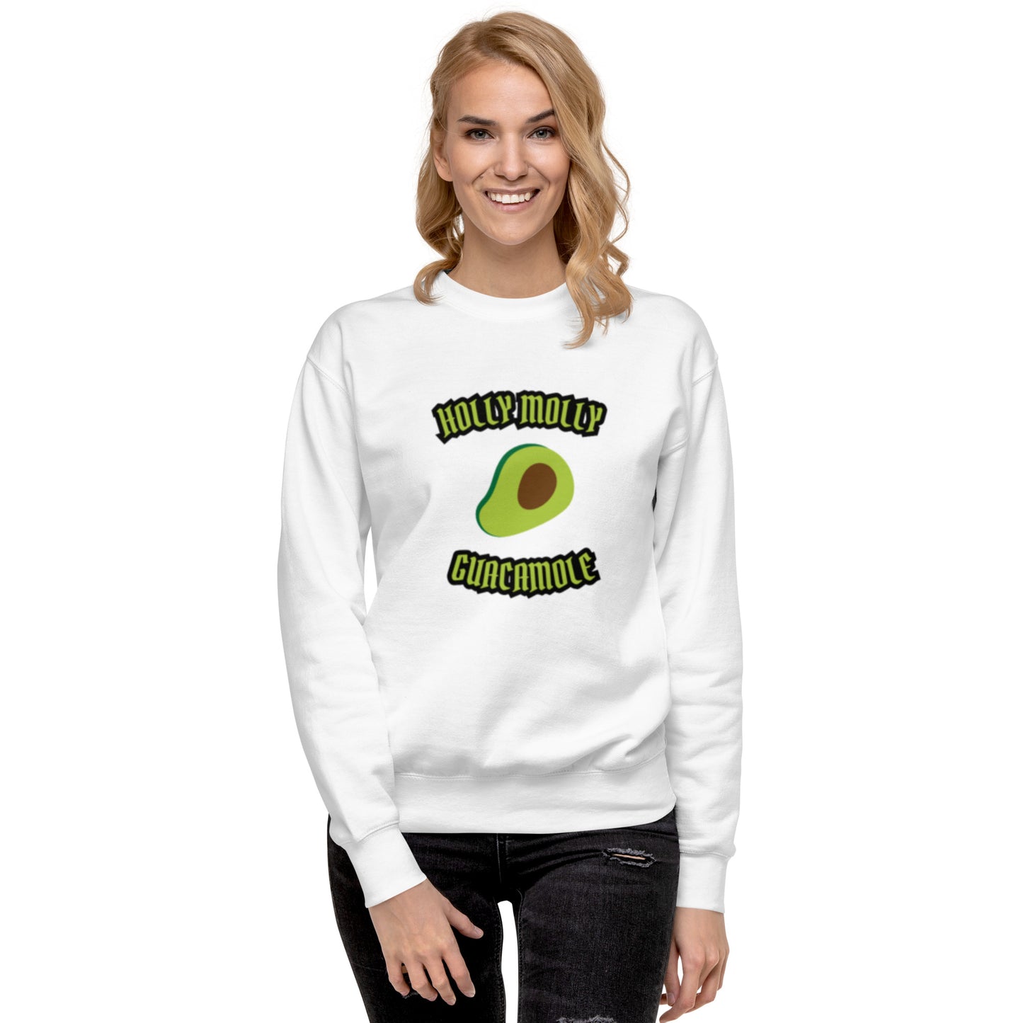 Unisex Premium Sweatshirt - Holly Molly Guacamole