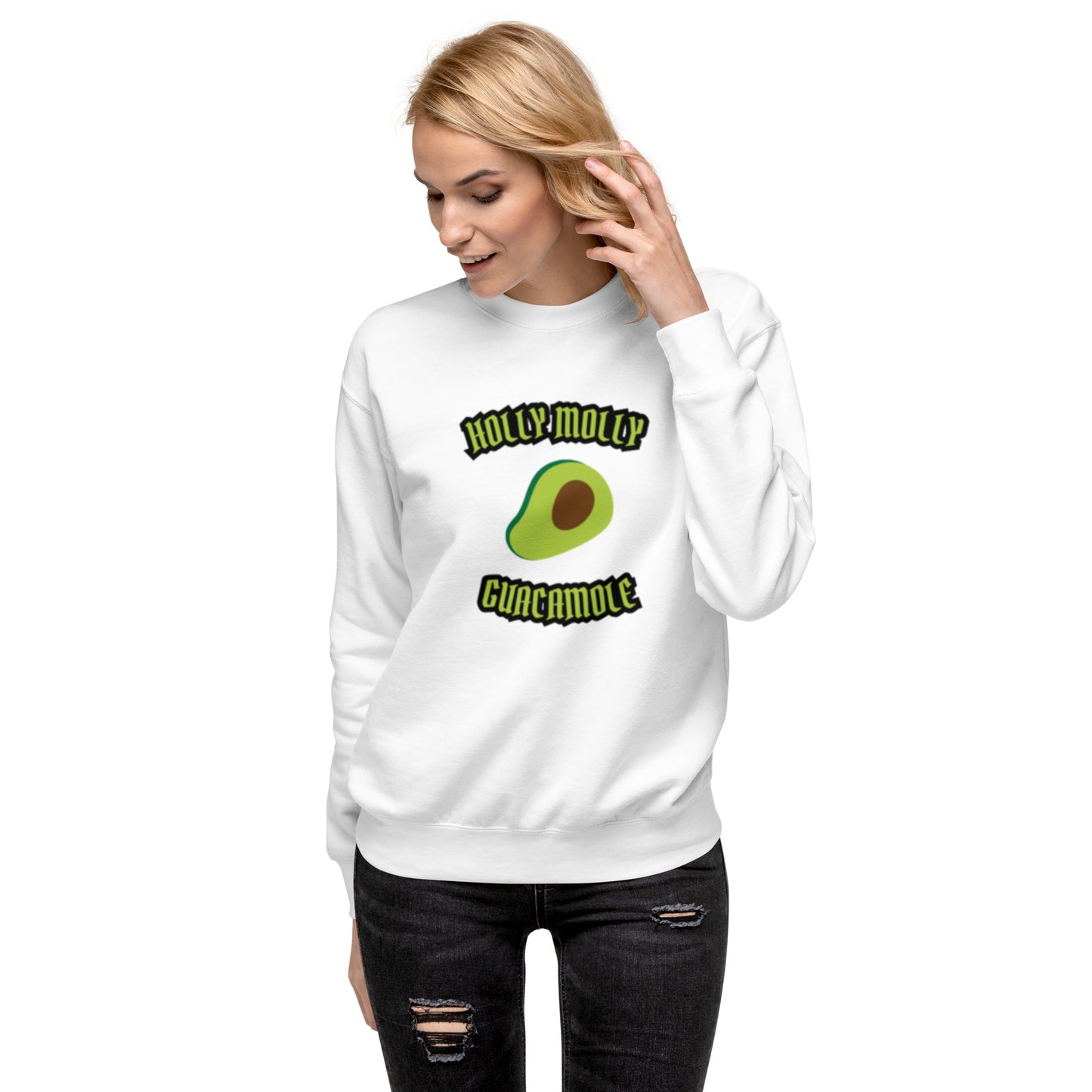 Unisex Premium Sweatshirt - Holly Molly Guacamole