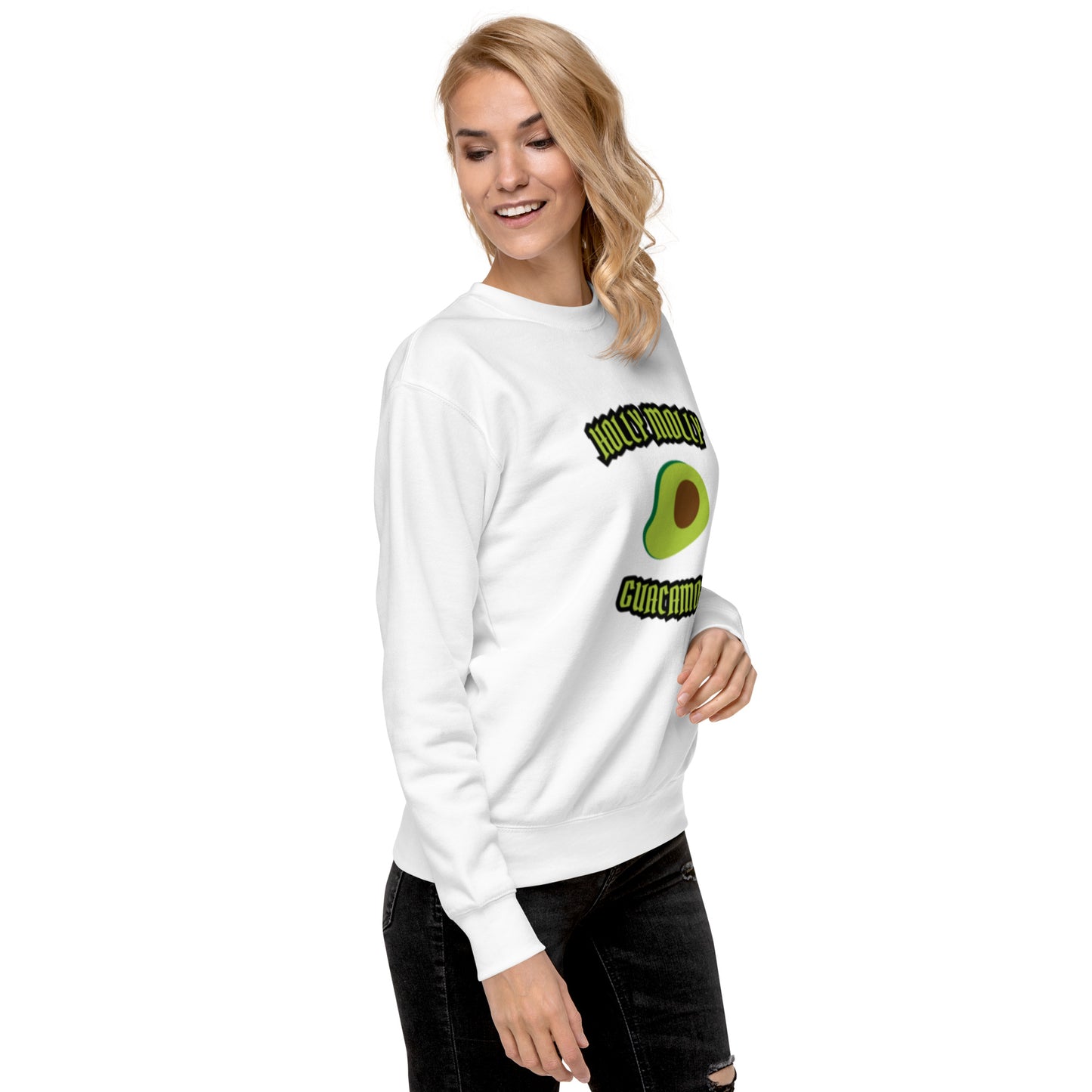 Unisex Premium Sweatshirt - Holly Molly Guacamole